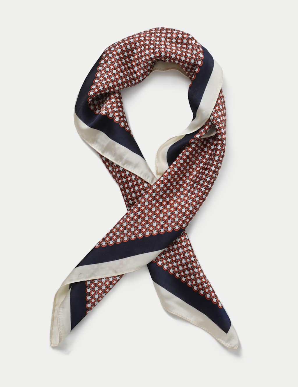 M&S White Detail Edge Scarf Multi