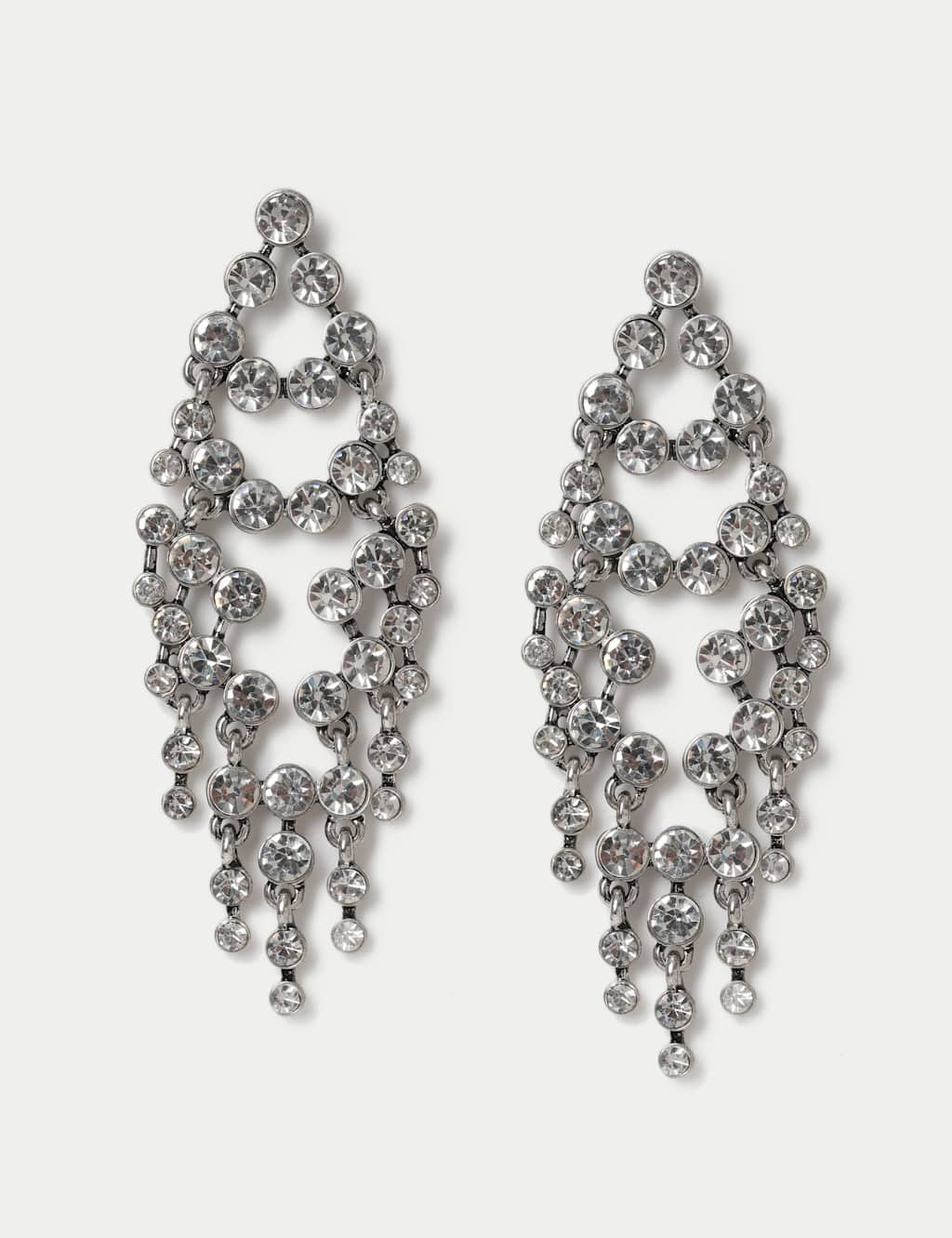 M&S Embellished Chandelier Drop Earrings Dark Grey