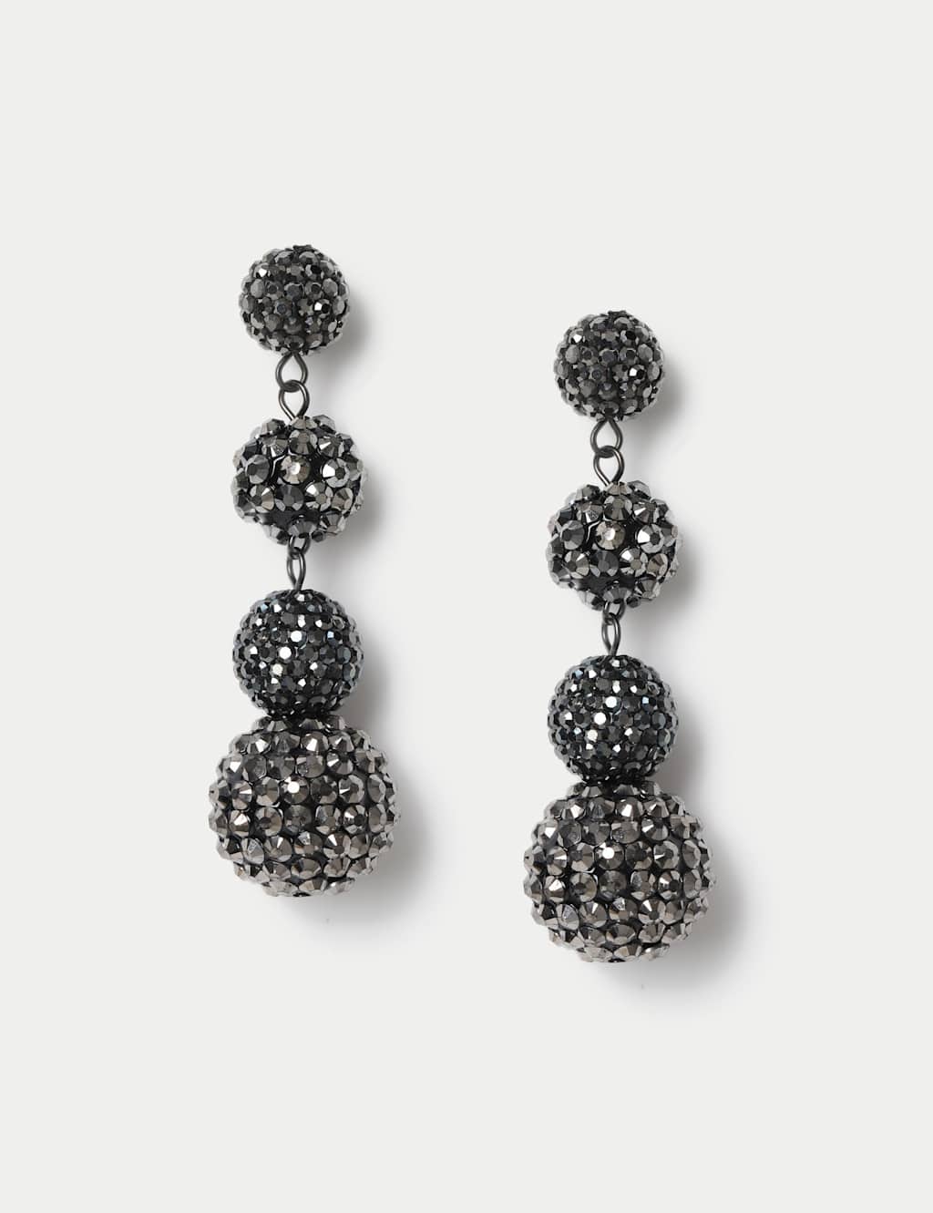 M&S Embellished Sphere Drop Earrings Black
