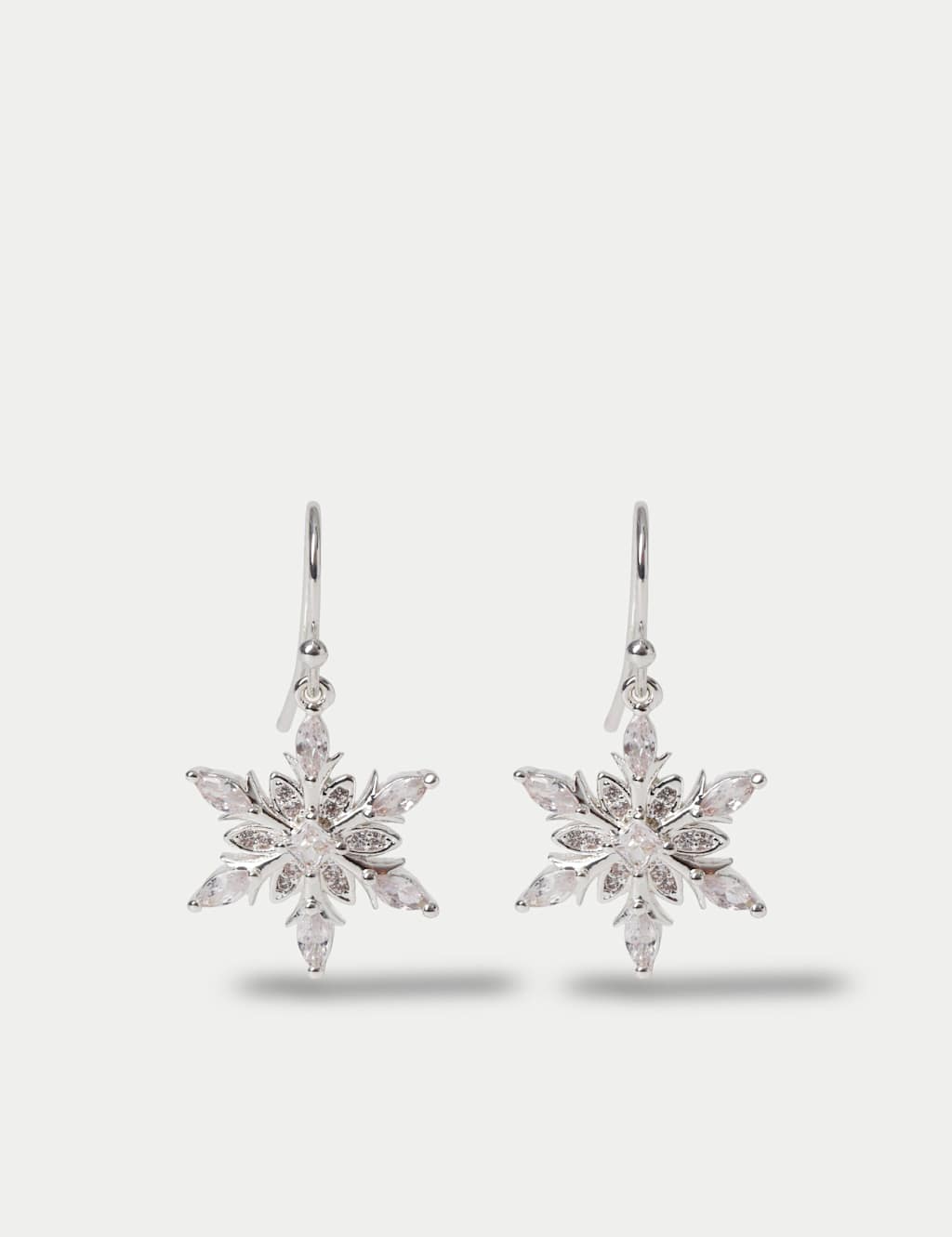 M&S TP Snowflake Drop Earrings Silver