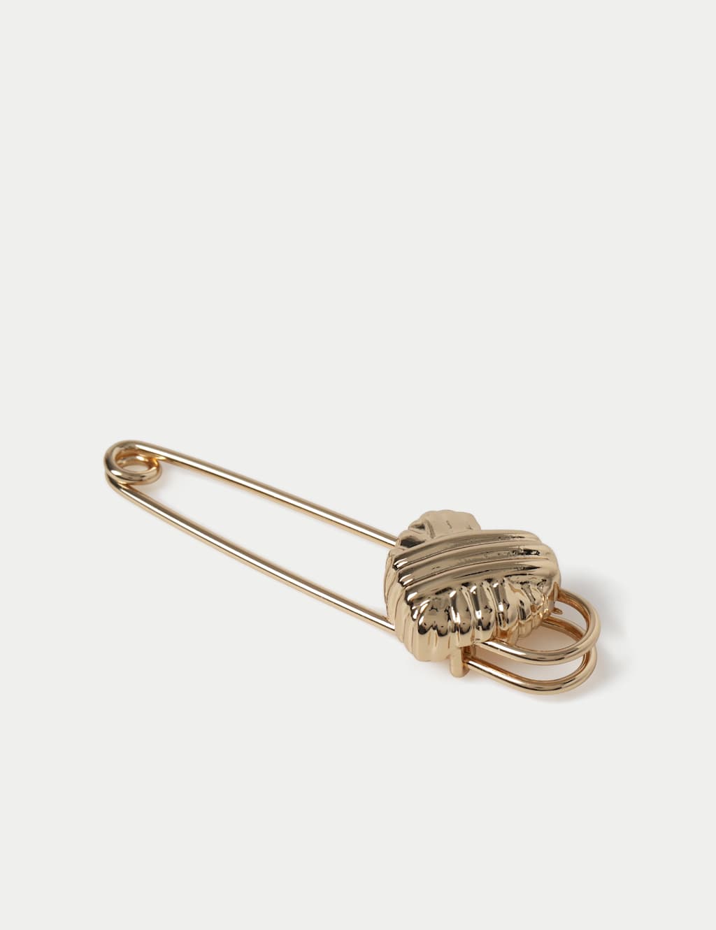 M&S Women's Heart and Pin Brooch - Gold