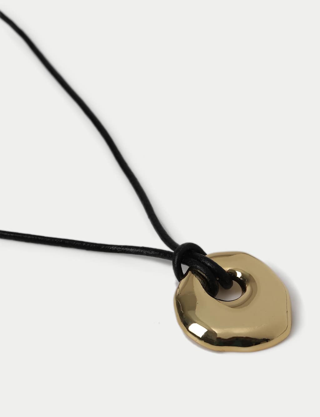 M&S Women's 18k Gold Plated Leather Long Pendant