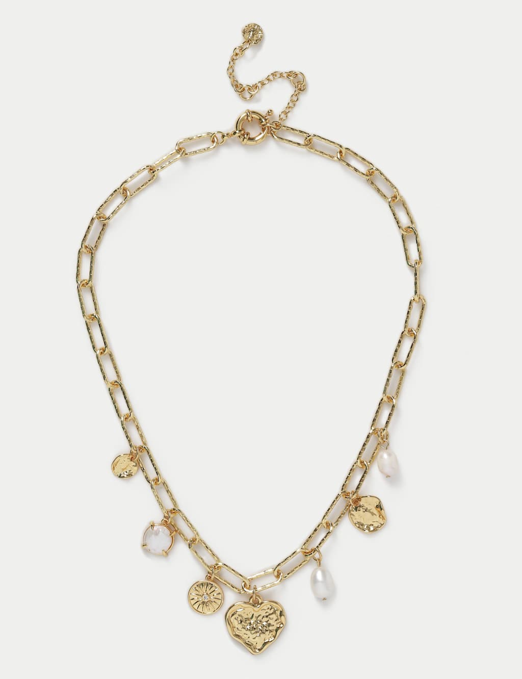 M&S Women's 18k Gold Plated Heart Charm Necklace