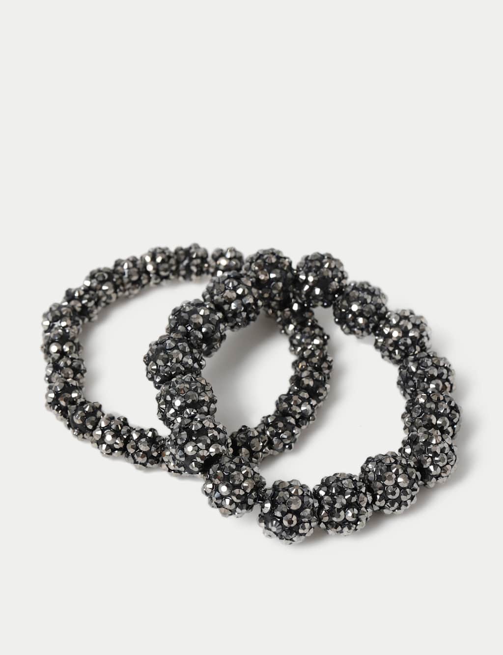 M&S 2 Pack Embellished Stretch Bracelet Grey