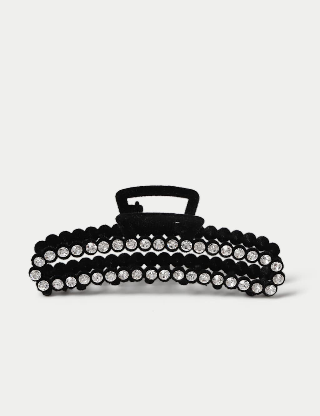 M&S Velour Embellished Hair Claw Black