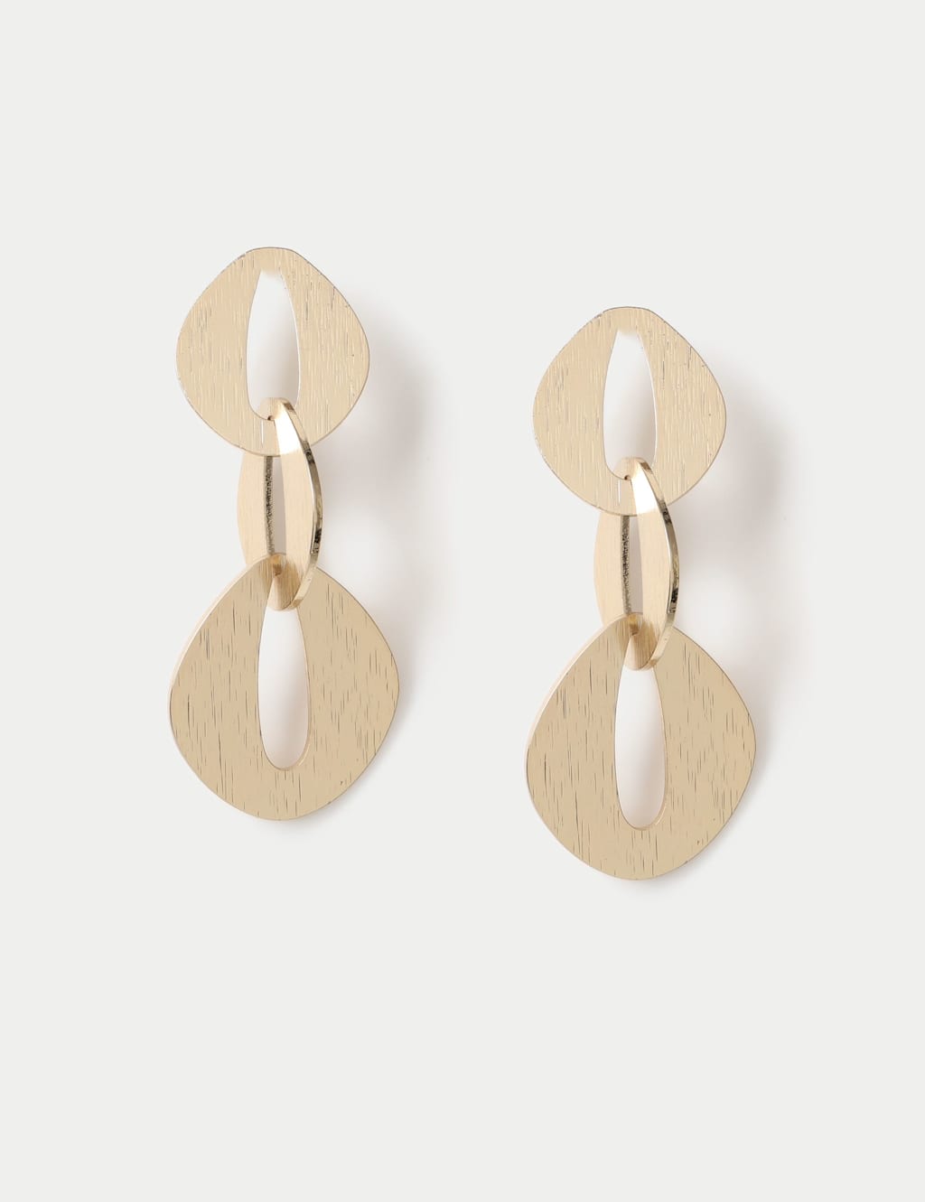 M&S Women's Brushed Link Drop Earring - Gold