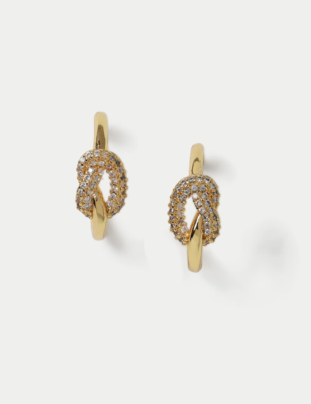 Women's Autograph Cubic Zirconia Knot Earrings - Gold