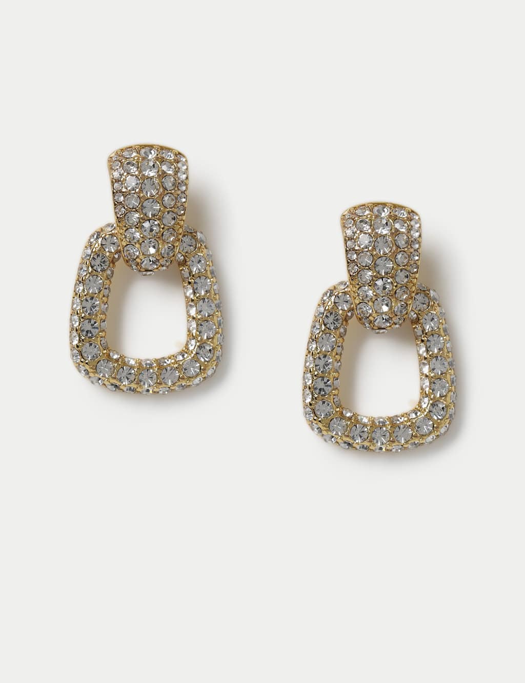 M&S Cubic Zirconia Doorknocker Earring Gold