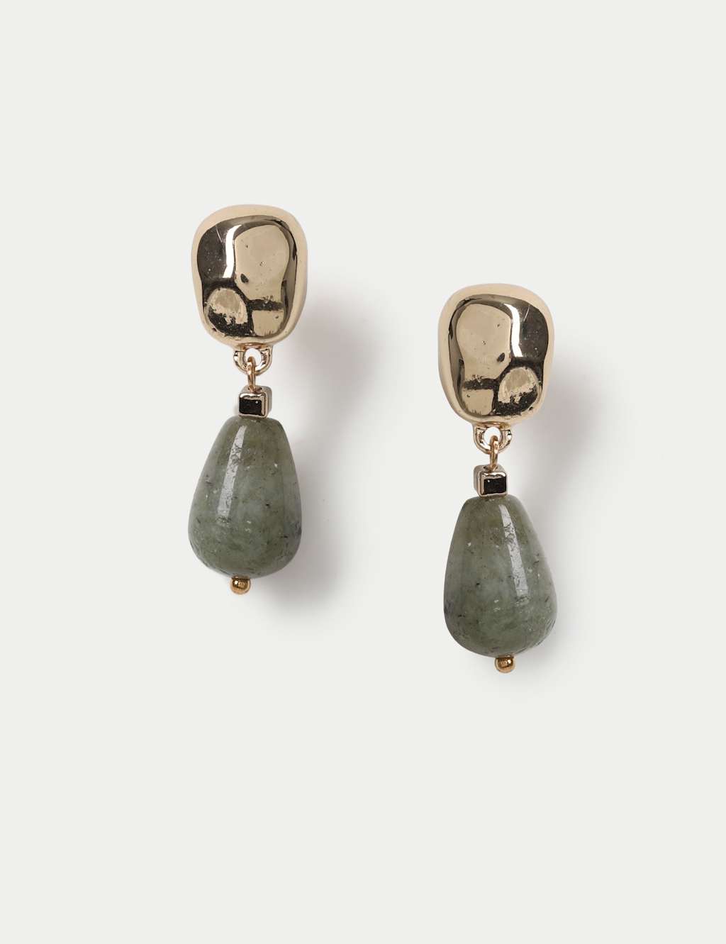 Women's Natural Stone Teardrop Earring - Gold - Available at M&S