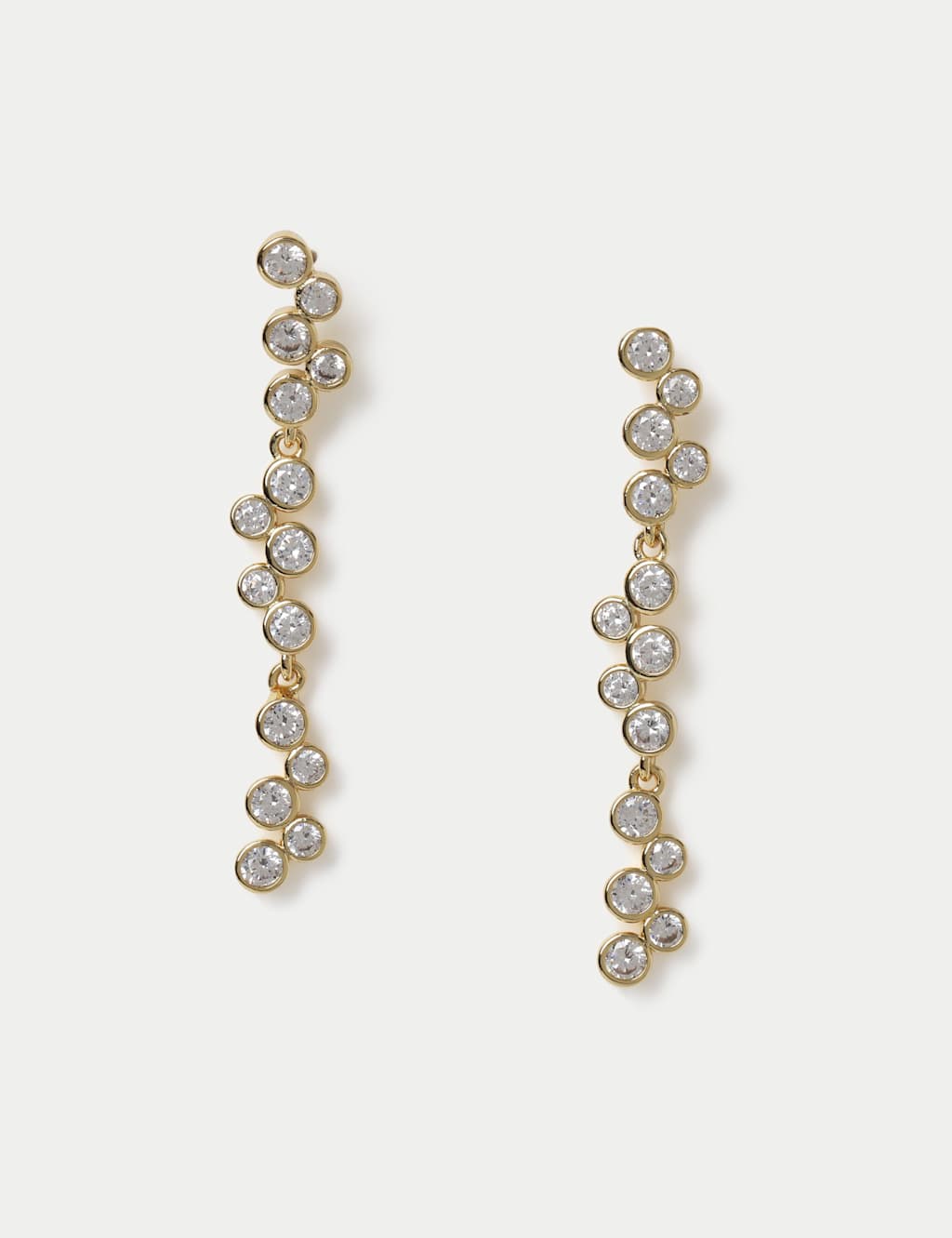 M&S Cubic Zirconia Waterfall Earrings Gold