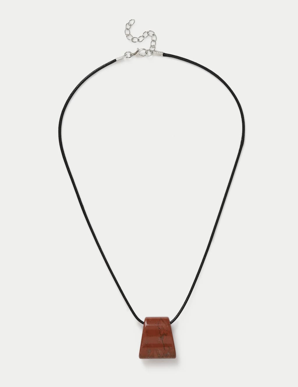 M&S Women's Natural Stone Cord Pendant Necklace - Black Mix