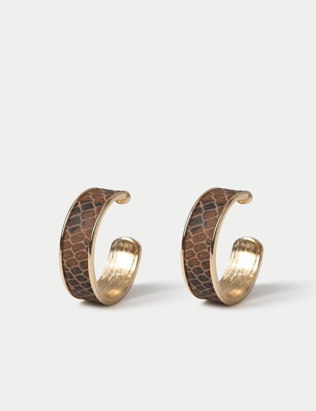 M&S Women's Snake Hoop Earrings - Brown Mix