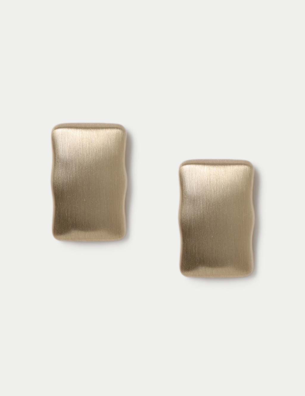 M&S Women's Brushed Rectangle Earrings - Gold