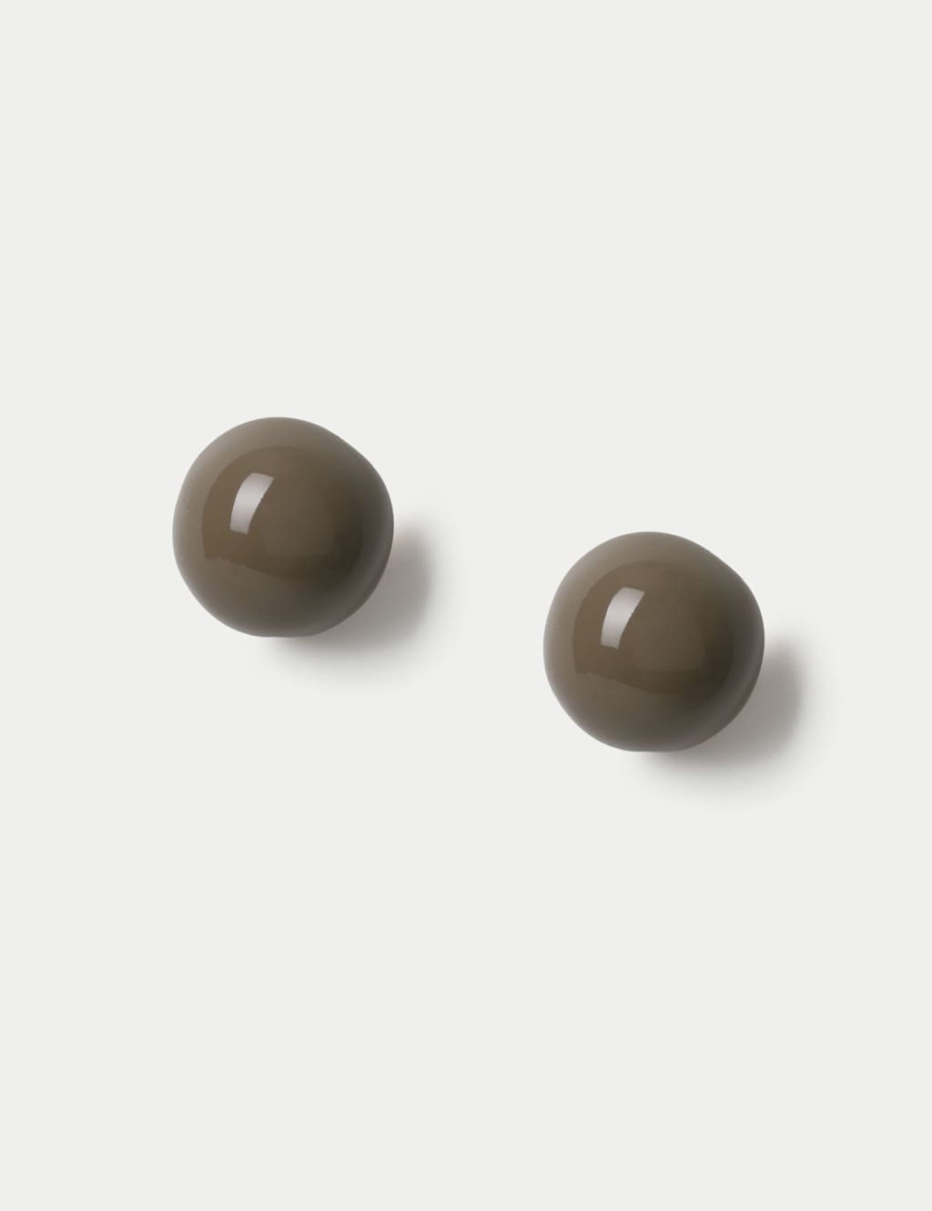 M&S Women's Enamel Sphere Stud Earring - Light Brown