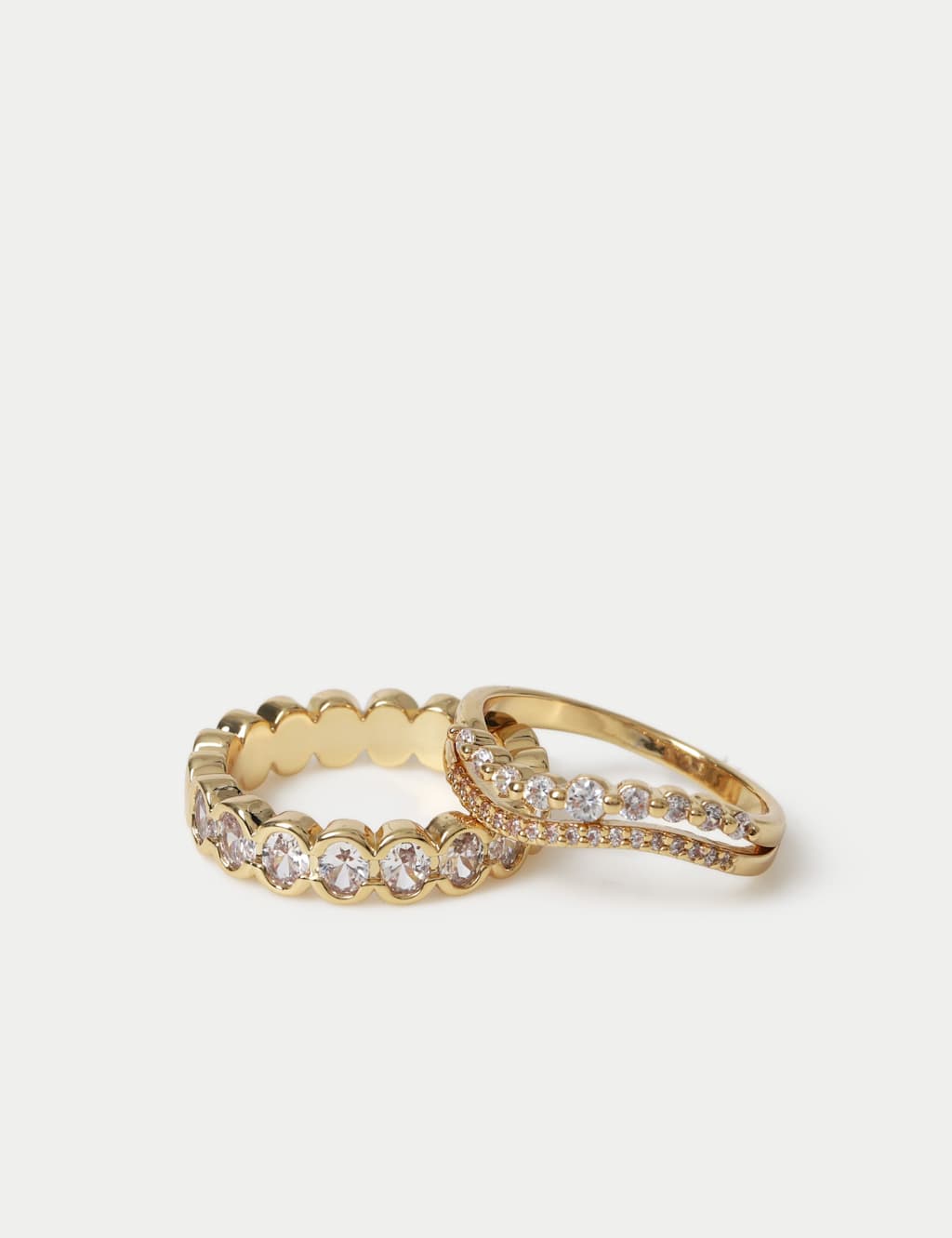 Autograph Women's Cubic Zirconia Multipack Rings - Medium-Large - Gold