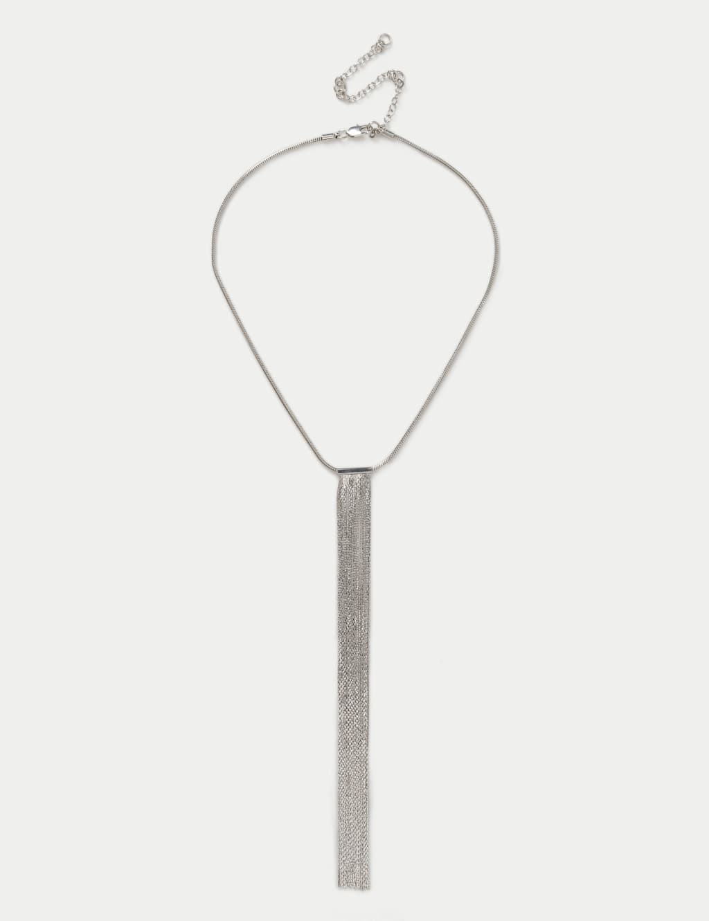 M&S Women's Long Fringe Necklace - Silver