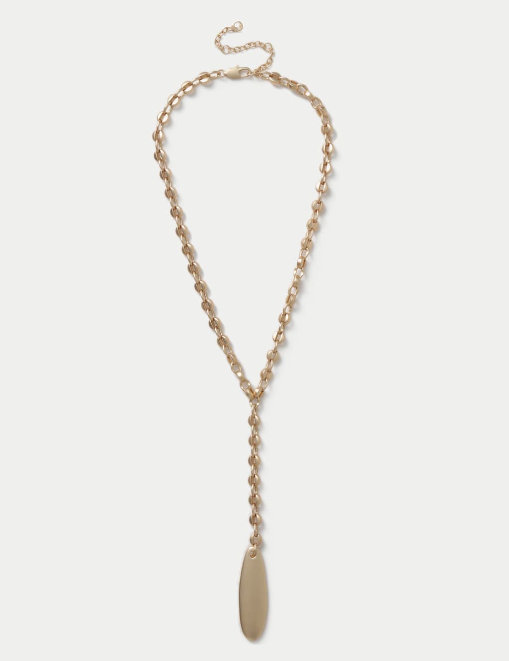 M&S Women's Brushed Pendant Link Multirow Necklace - Gold