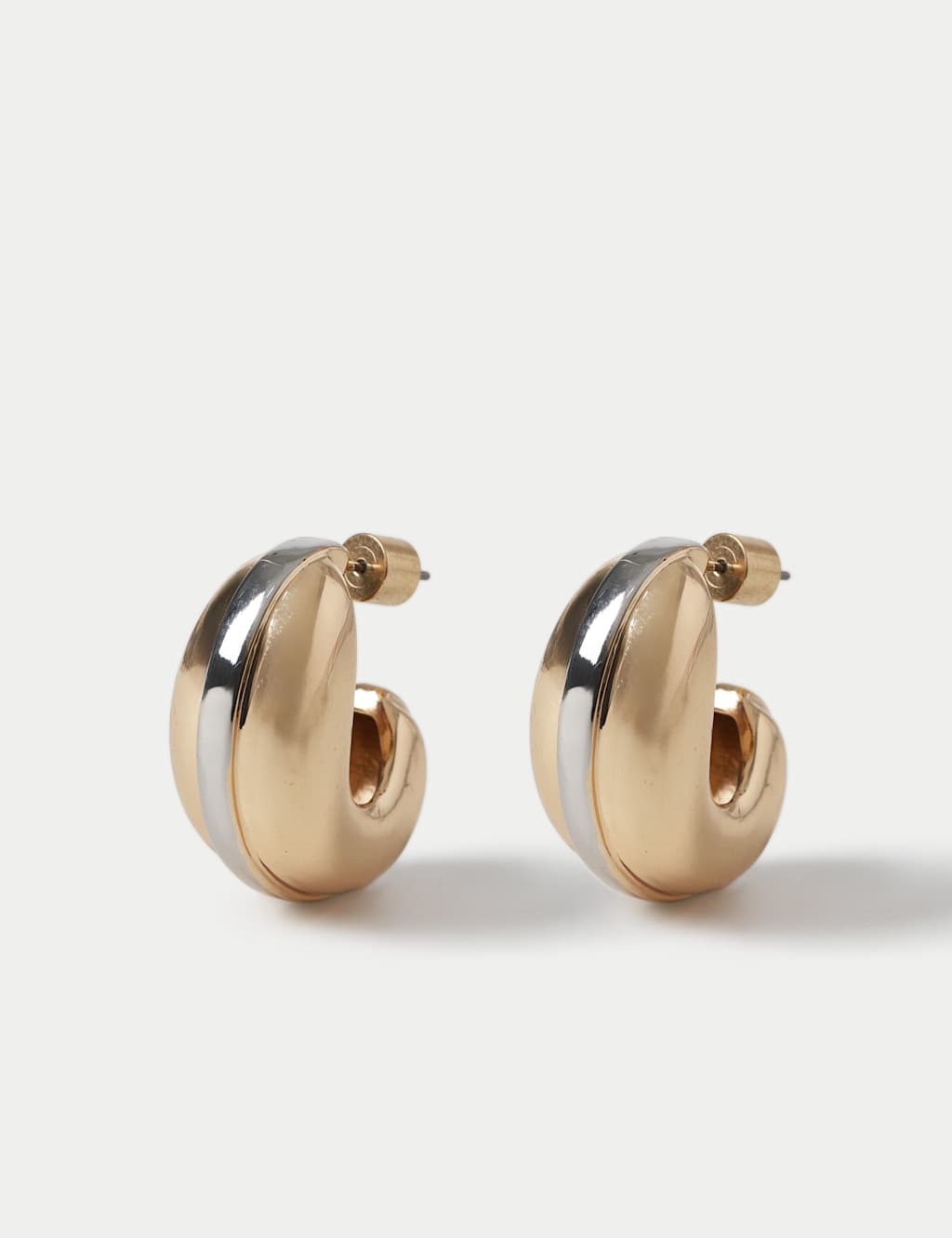 M&S Women's Stainless Steel Mixed Hoop Earrings - Gold
