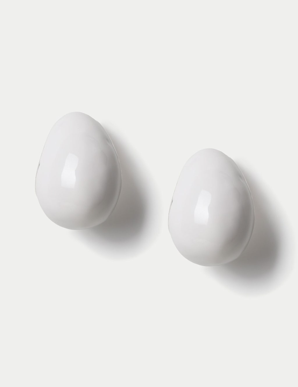 M&S Women's Enamel Teardrop Stud Earrings - White