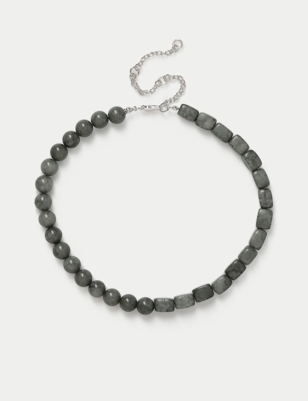 M&S Women's Natural Stone Tear Drop Necklace - Green