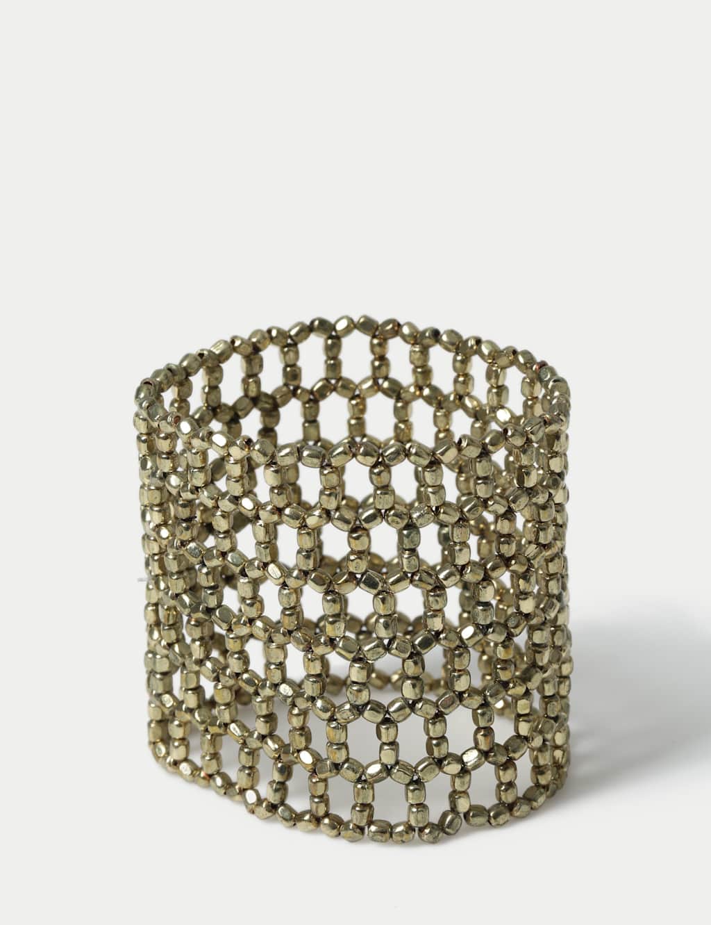M&S Women's Faceted Bead Stretch Bracelet - Gold