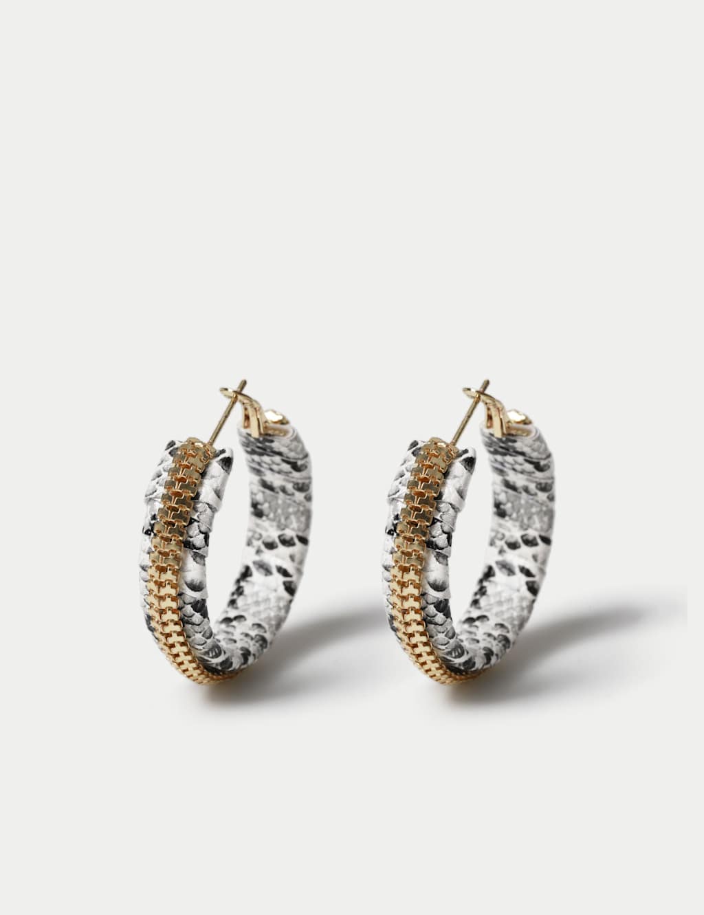M&S Women's Snake Chain Hoop Earrings - Multi