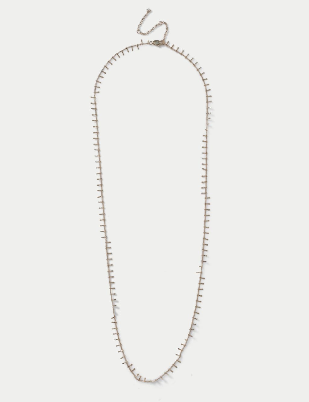 M&S Women's Gold Tone Edge Detail Long Necklace