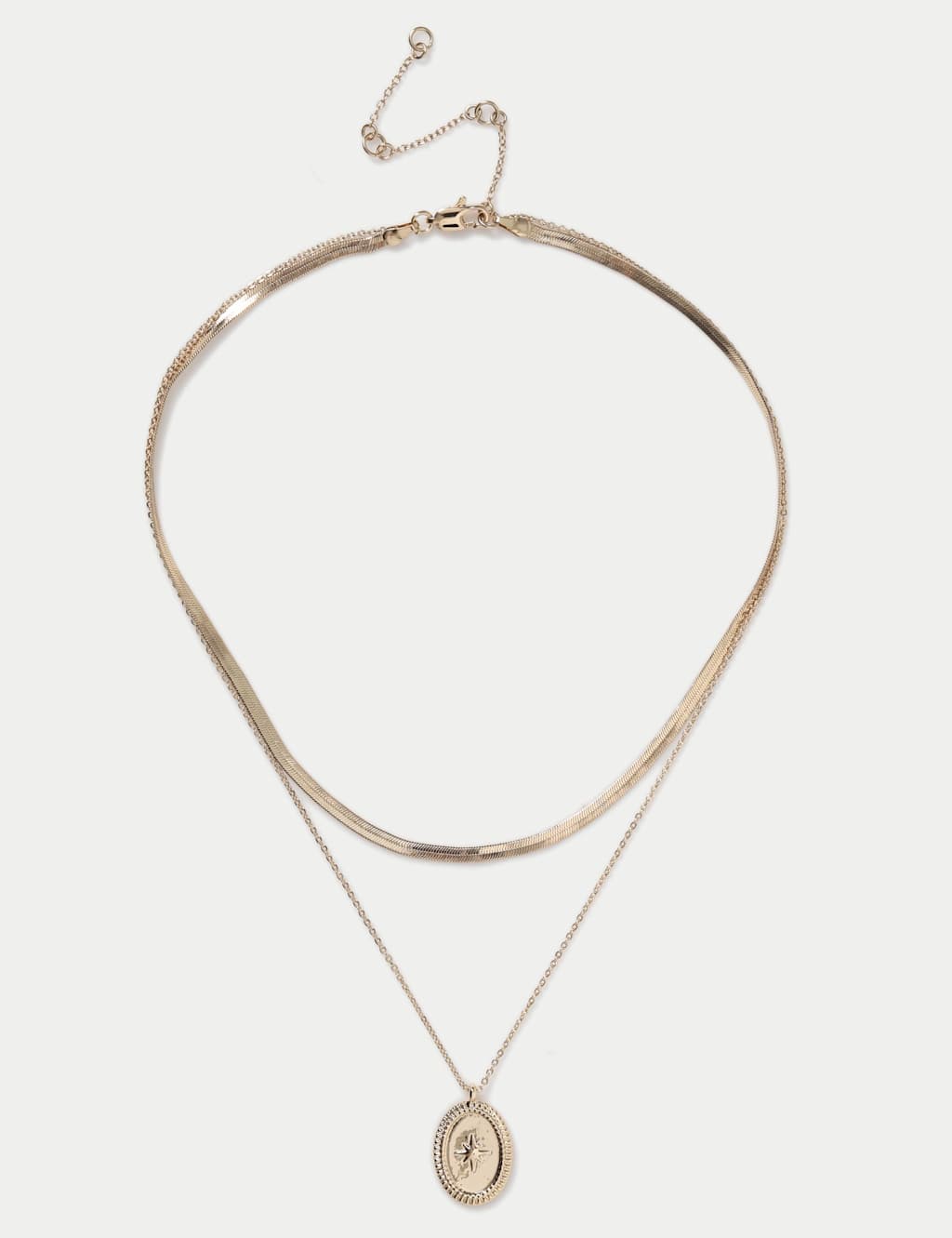 M&S Women's Coin Pendant Multirow Necklace - Gold