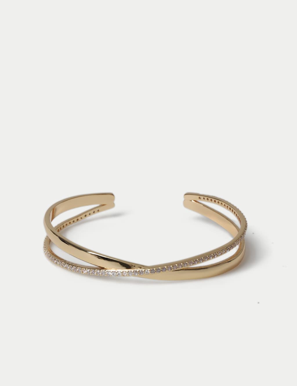 M&S Women's 14ct Gold Plated Cubic Zirconia Cuff