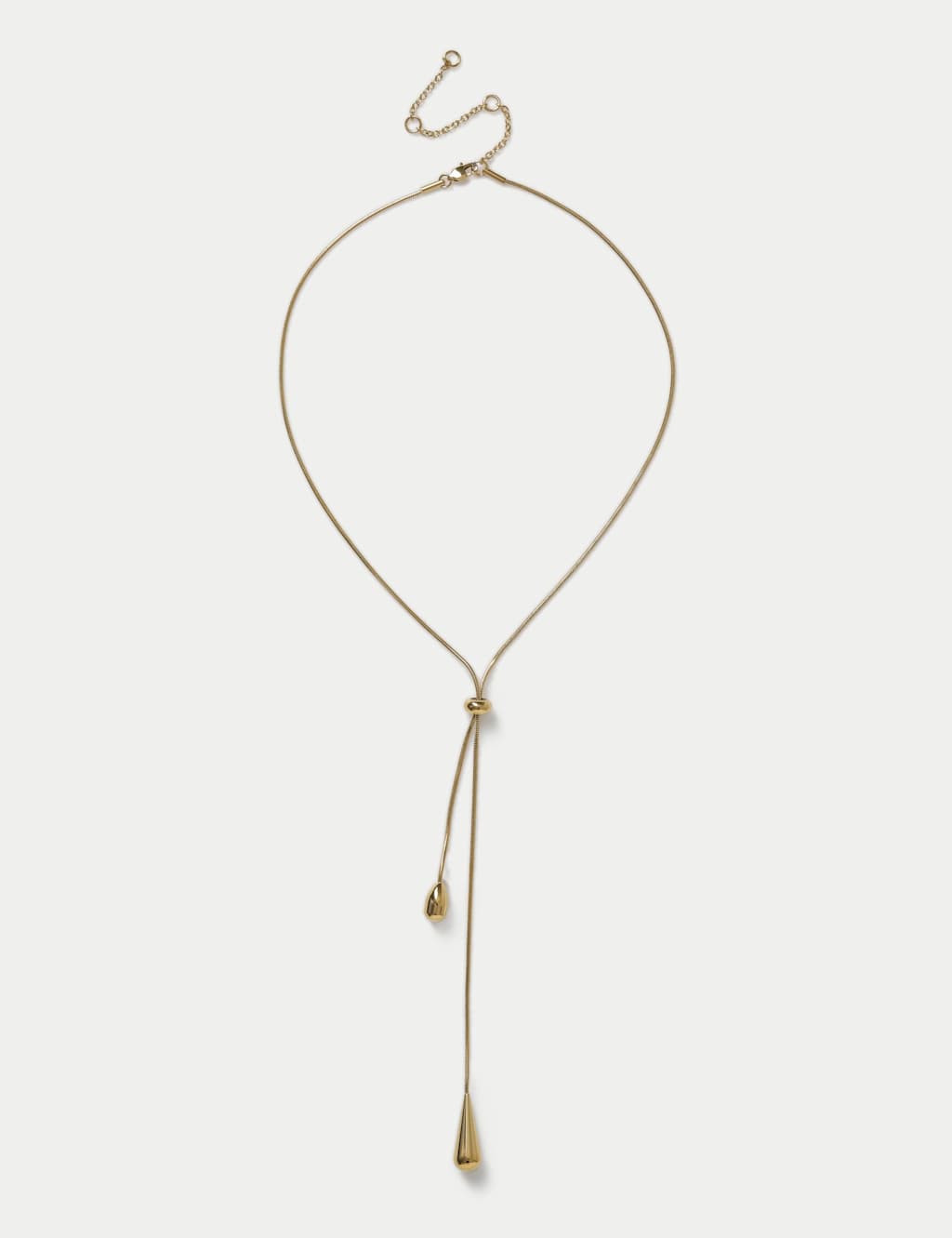 M&S Women's Tear Drop Y-Necklace - Gold