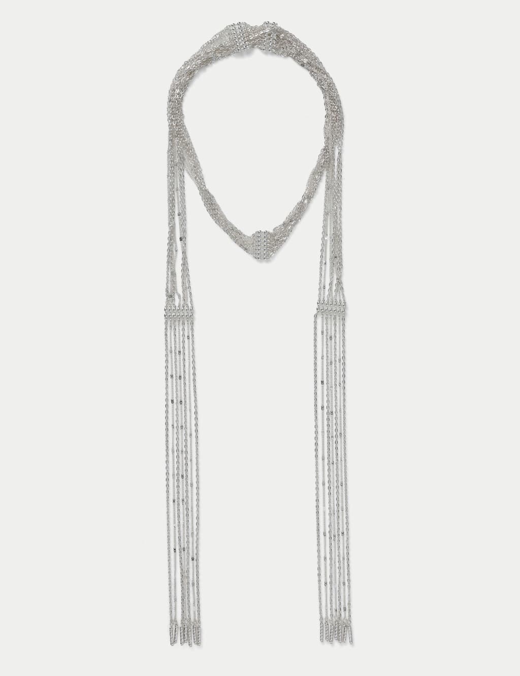 M&S Women's Multi Row Chain Scarf - Silver