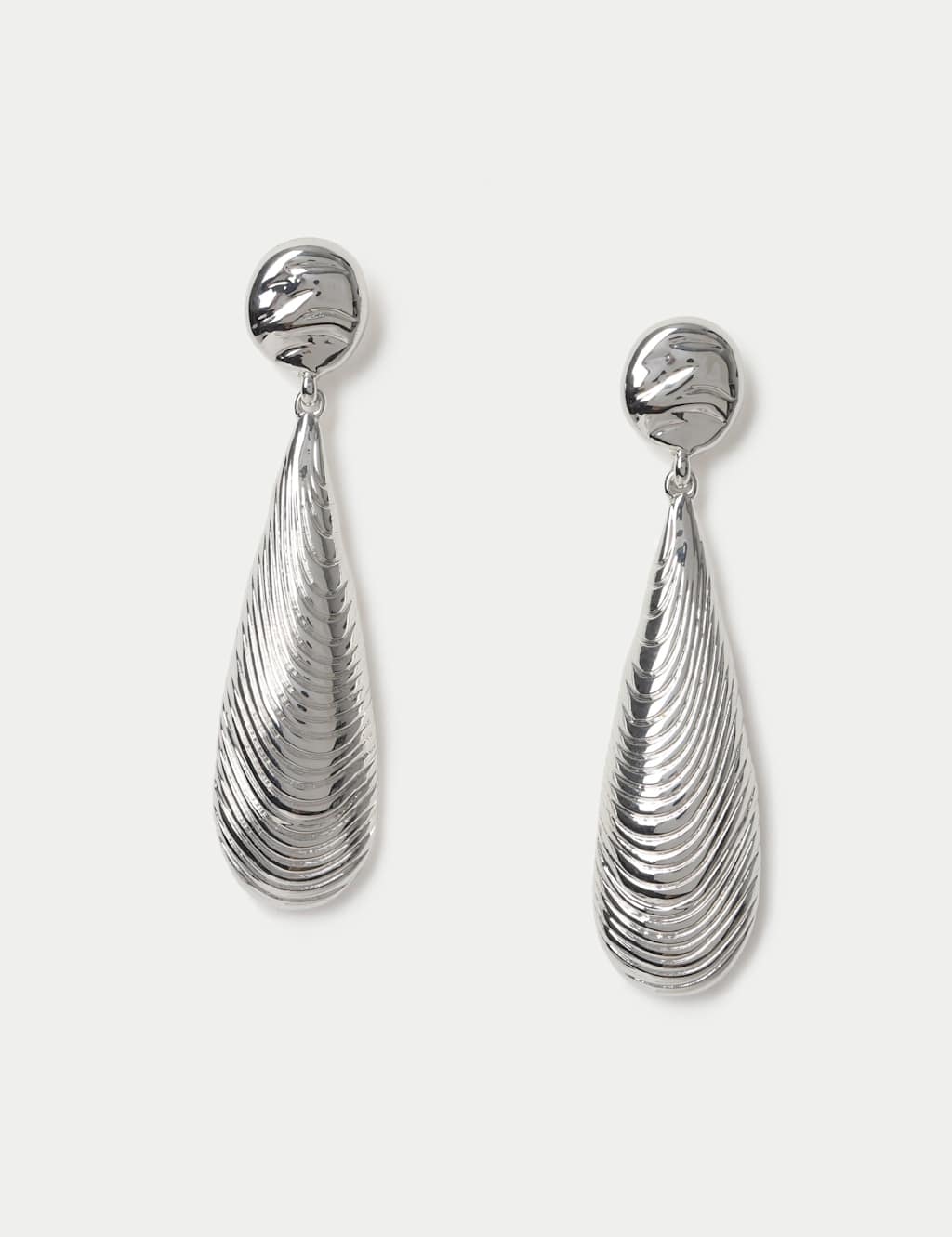Women's Shell Drop Earrings - Silver - Available at M&S