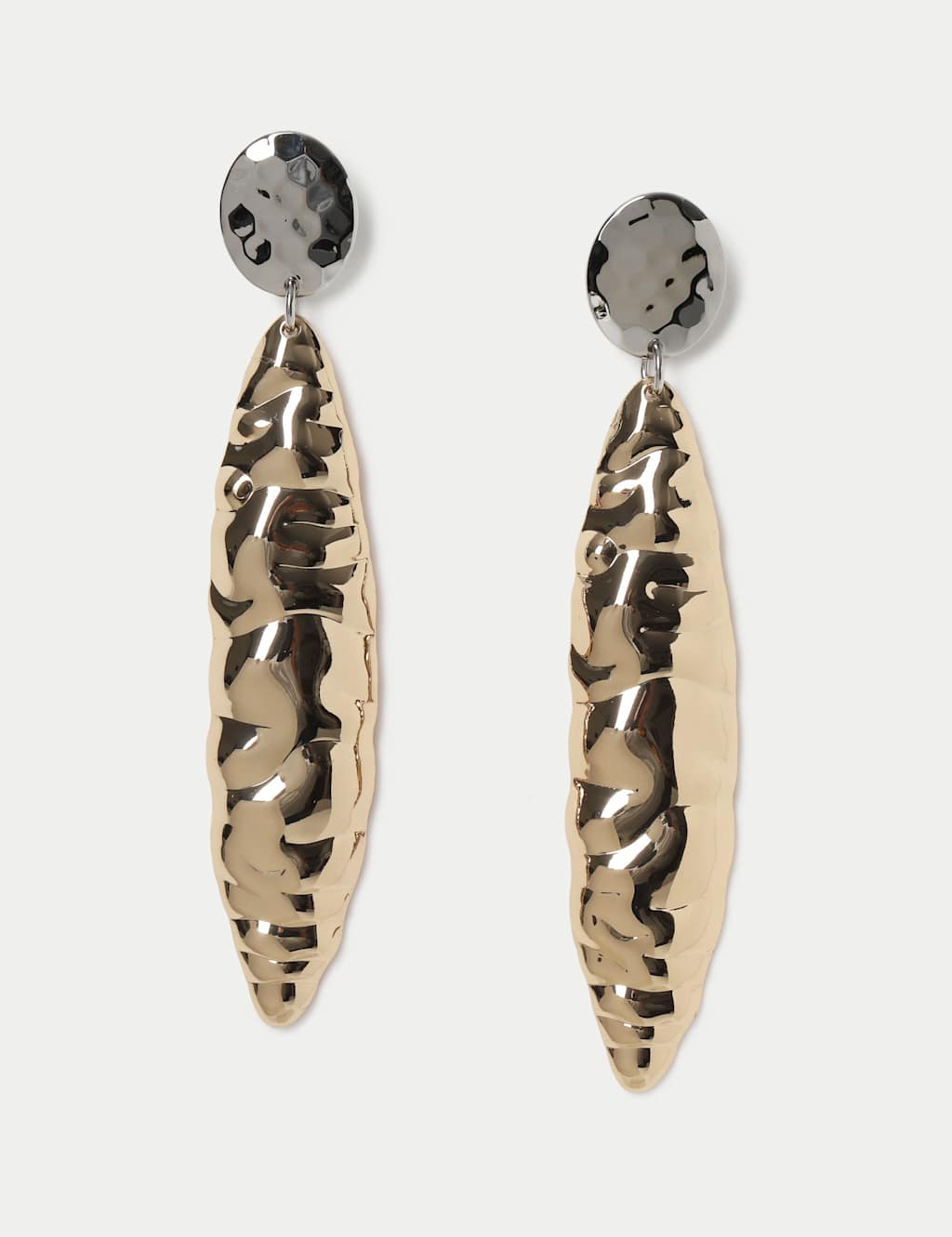 M&S Women's Textured Mixed Metal Skinny Earrings - Multi