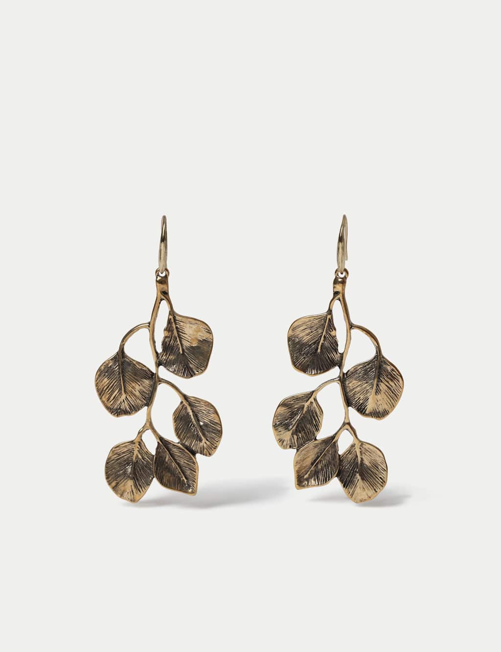 M&S Women's Leaf Drop Earrings - Gold