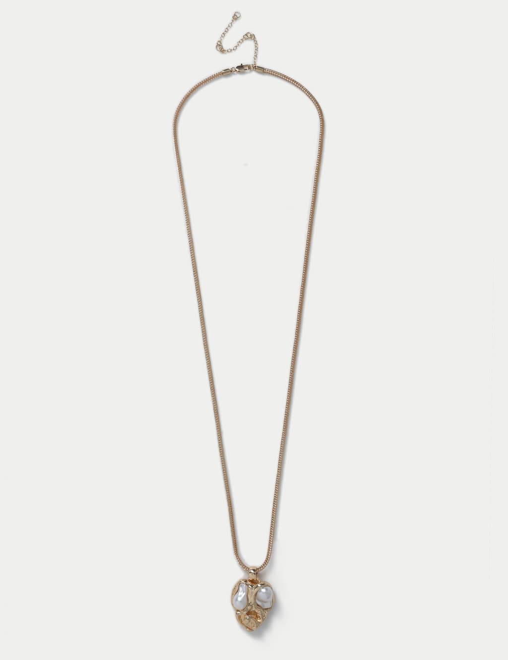 M&S Women's Molten Pearl Effect Pendant Necklace - Gold