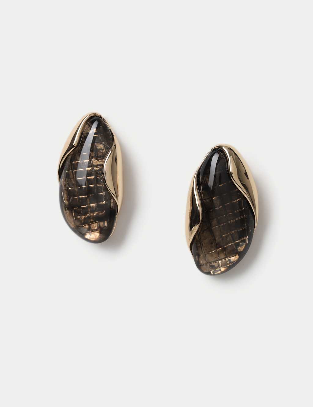 M&S Women's Molten Resin Stud Earrings - Black Mix