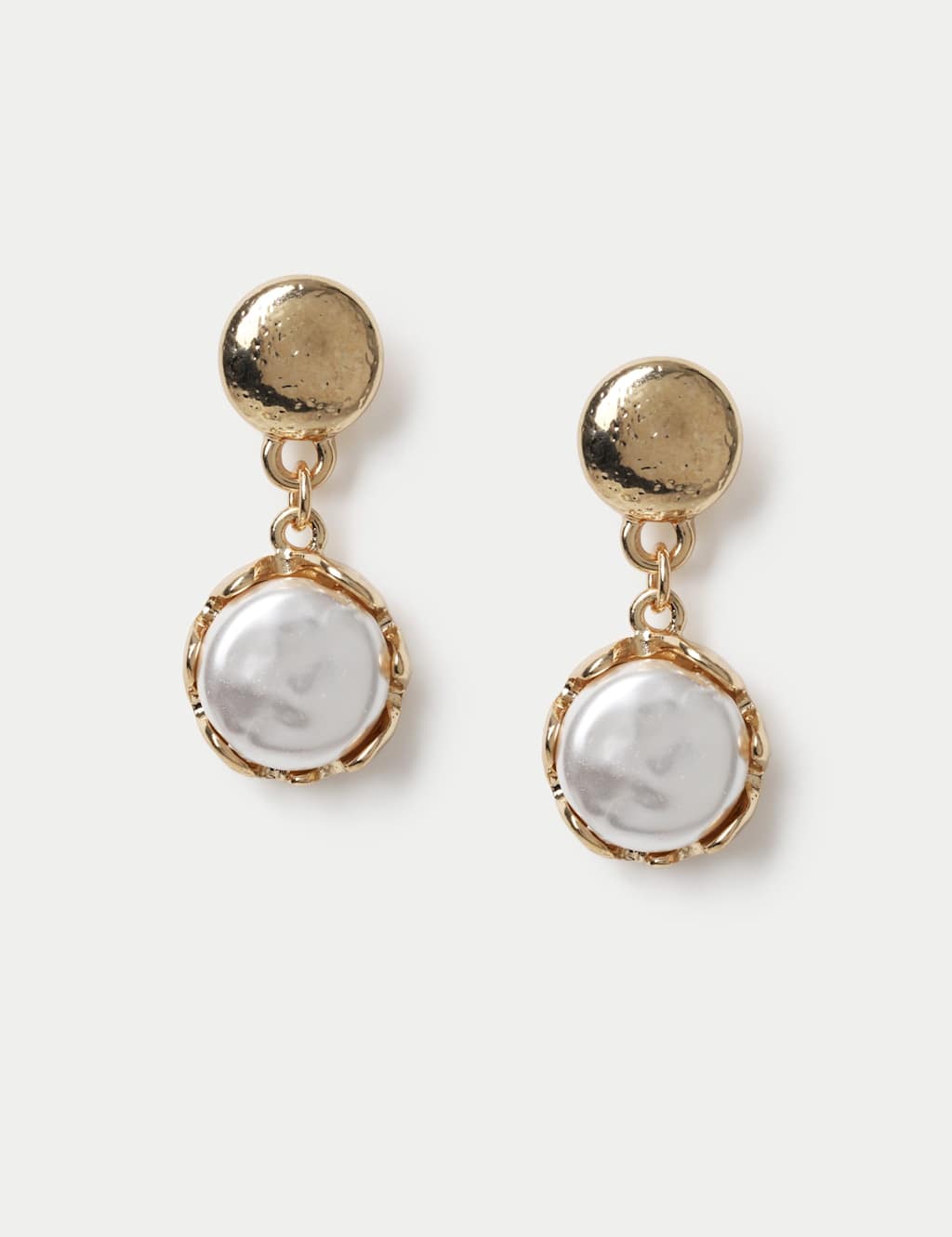 M&S Women's Pearl Drop Mini Earrings - Gold