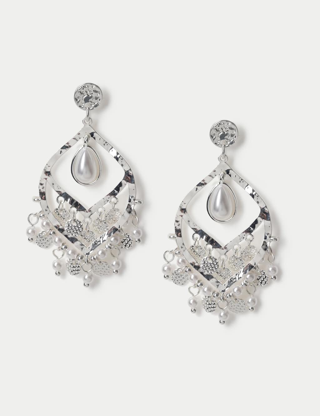 Per Una Women's Pearl Tone Chandelier Earrings - Silver