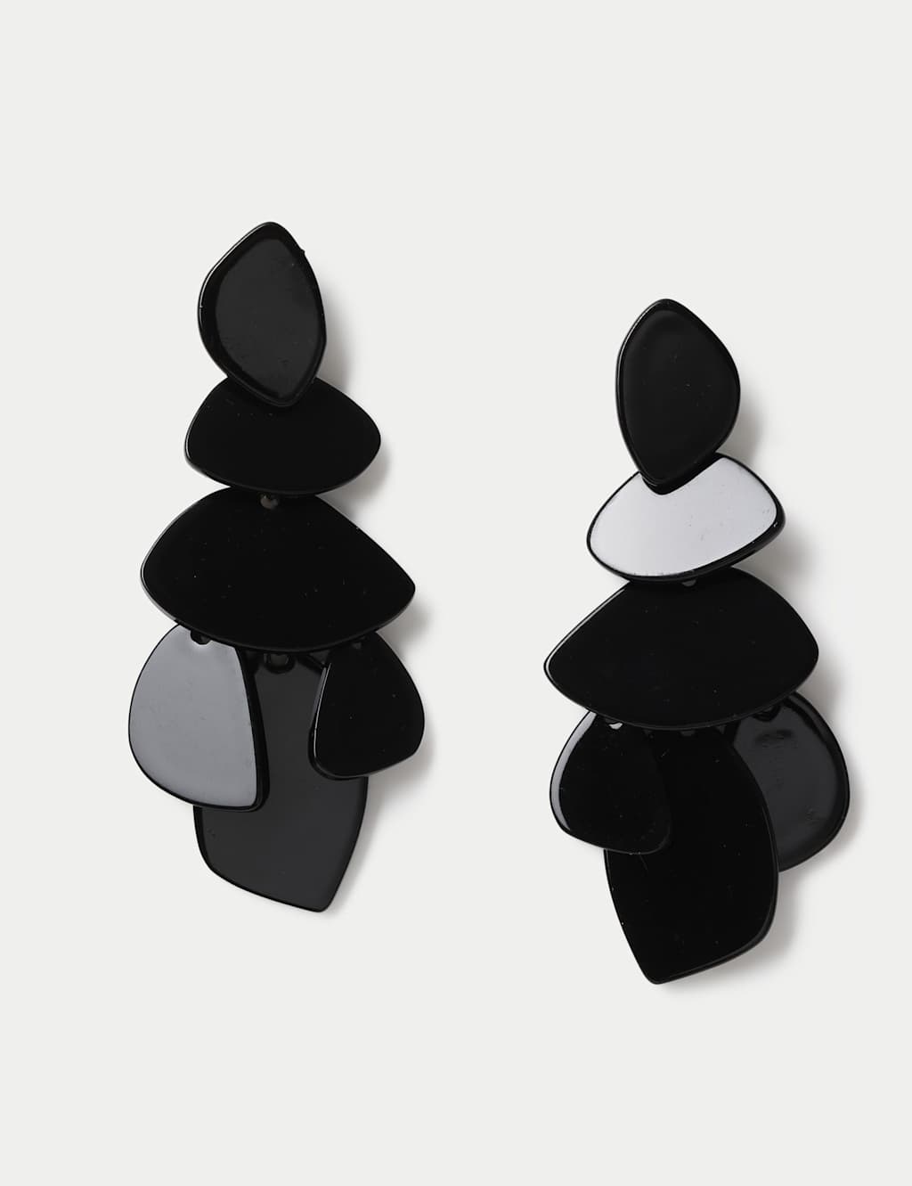 M&S Women's Resin Cascade Drop Earrings - Black