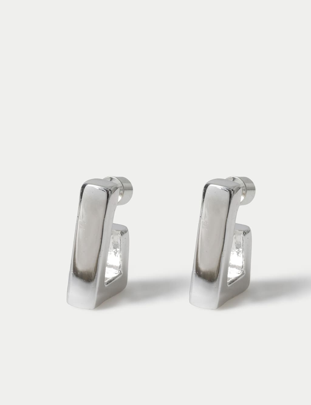 M&S Women's Square Hoop Earrings - Silver