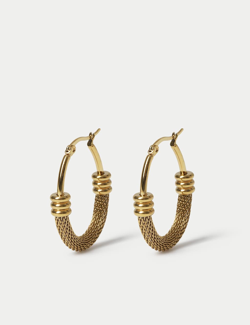 Per Una Women's Stainless Steel Textured Hoop Earrings - Gold