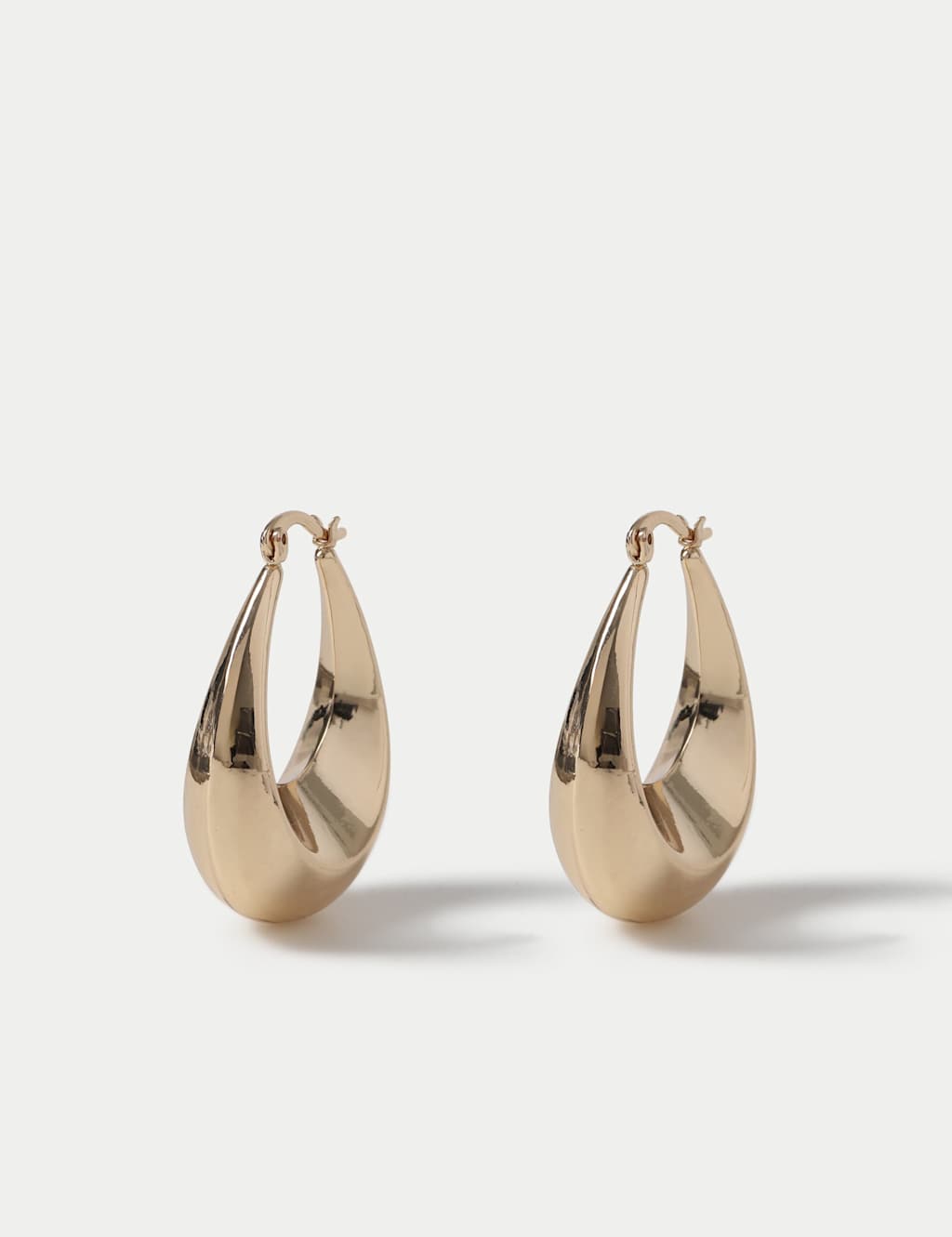 M&S Women's Chunky Oval Hoop Earrings - Gold