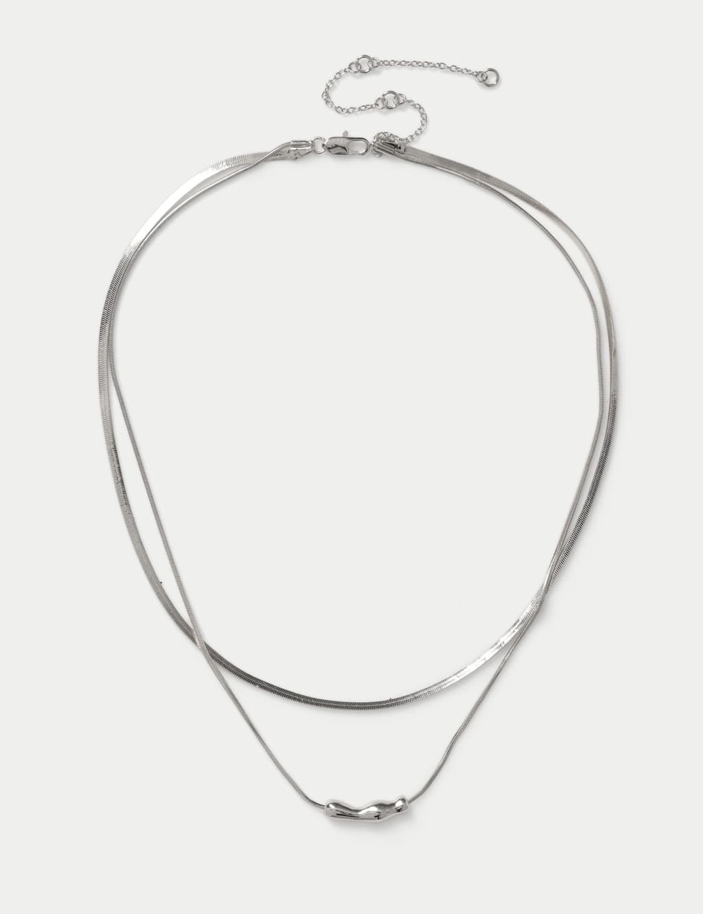 M&S Women's Multirow Nugget Pendant - Silver