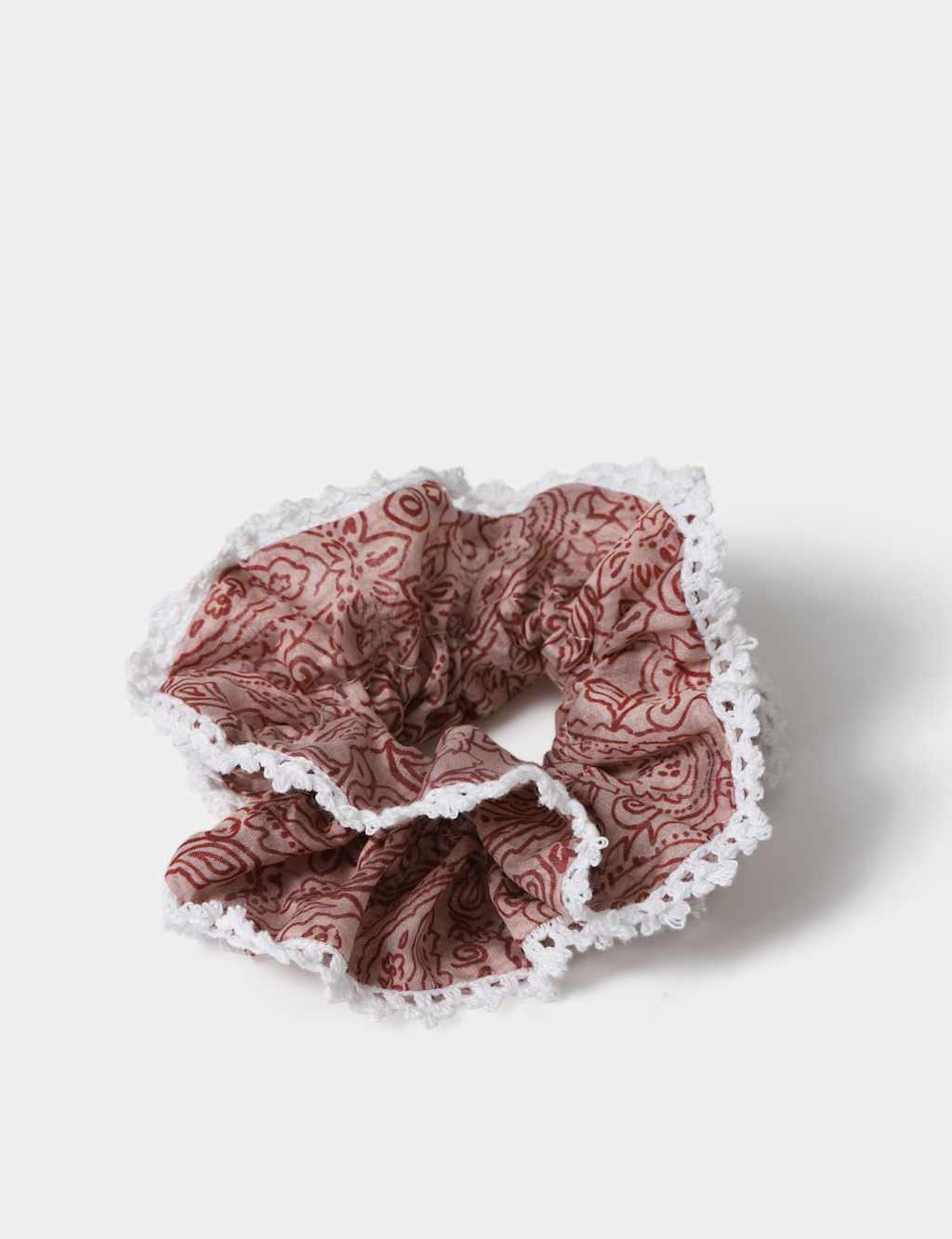 M&S Women's Pink Paisley Print Scrunchie
