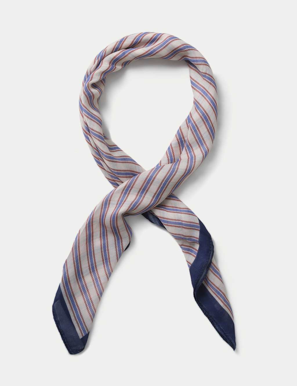M&S Women's Blue Stripe Scarf