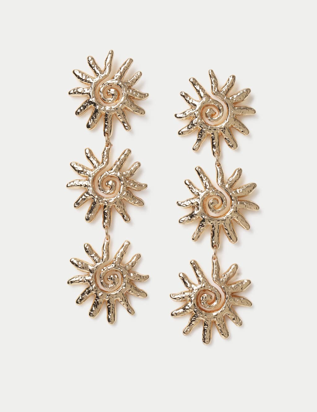 M&S Women's Triple Sun Drop Earrings - Gold