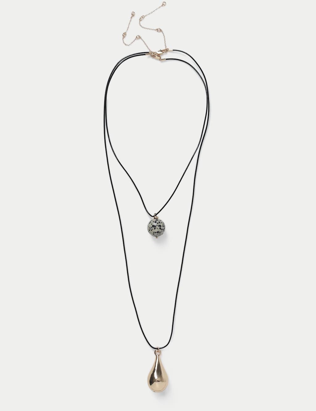 Autograph Women's Ceramic Multirow Long Pendant Necklace - Black