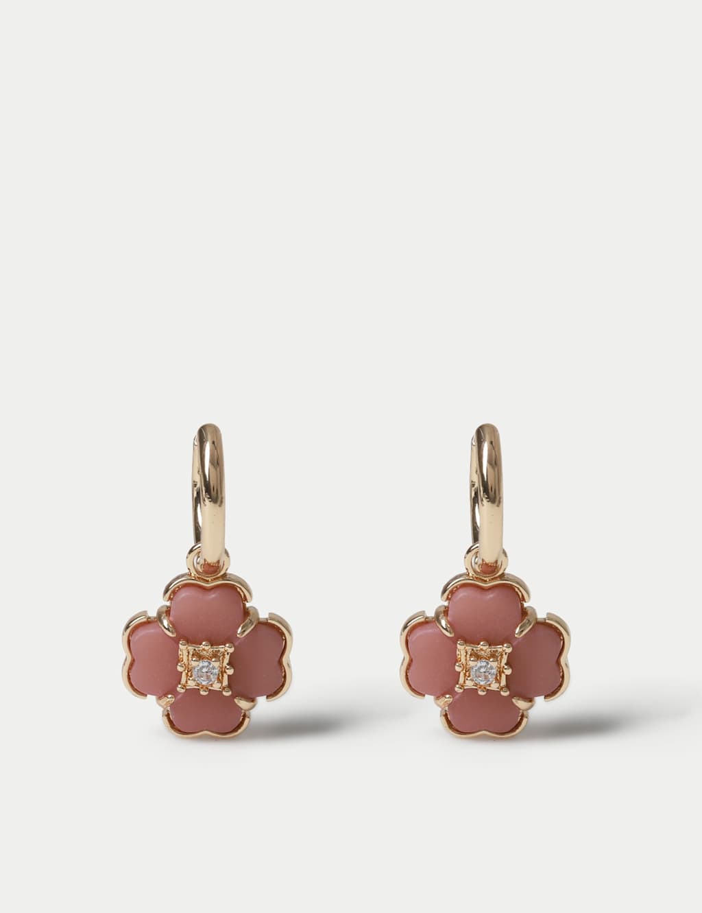Per Una Women's Flower Drop Hoop Earrings - Gold