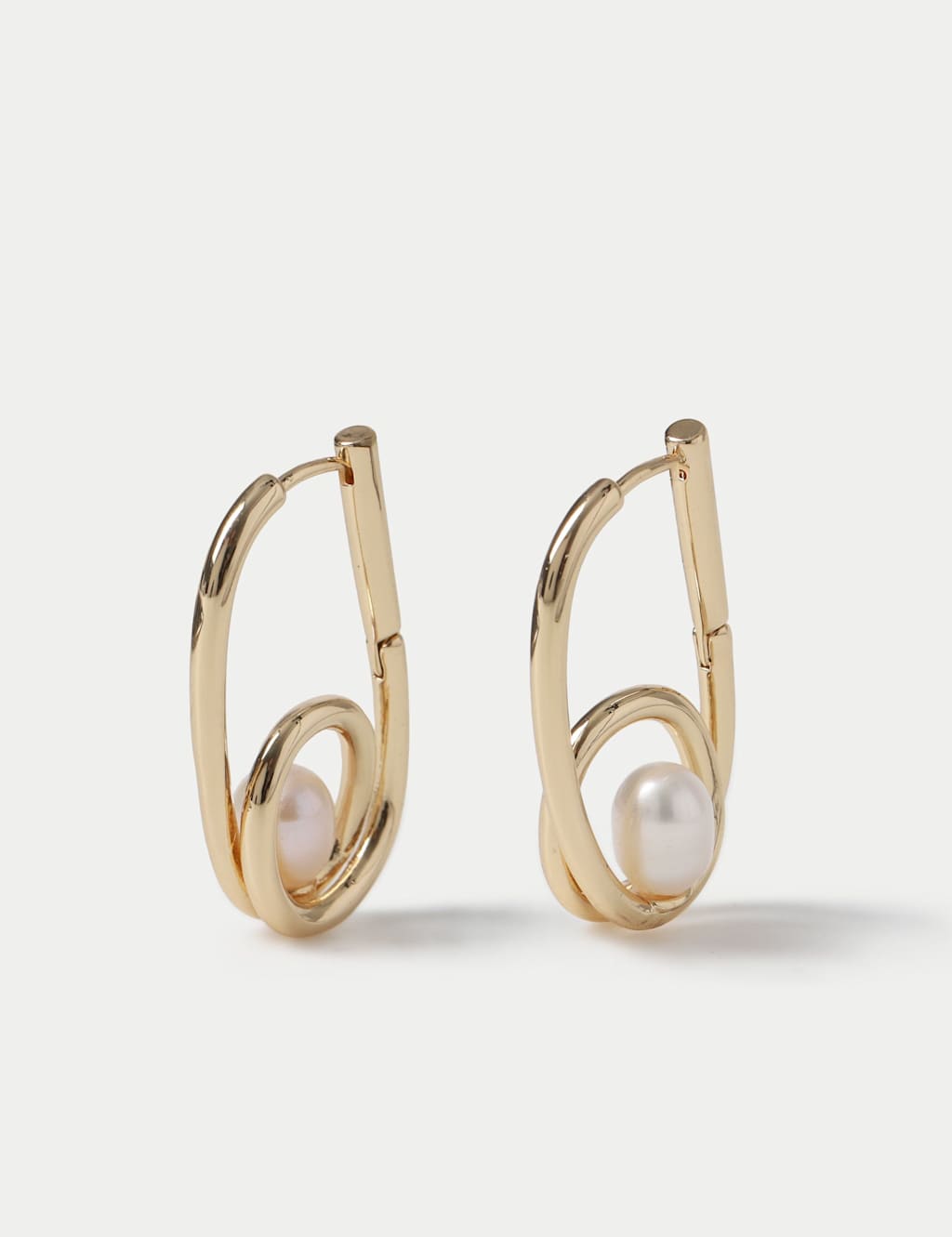 M&S Women's Freshwater Pearl Drop Earrings - Gold