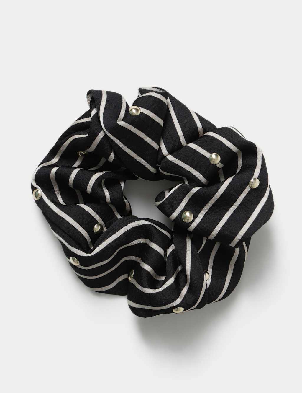 M&S Women's Mono Stripe Scrunchie - Black